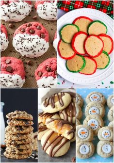 some cookies and desserts are arranged on a table