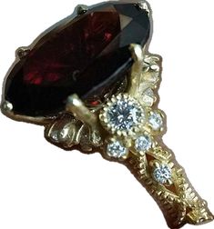 Victorian Oval Red Diamond Ring, Victorian Style Red 14k Gold Ring, Victorian Style 14k Gold Red Ring, Luxury Oval Garnet Jewelry, Victorian 14k Gold Red Ring, Queen Victoria, Garnet, Diamond Ring, Jewelry Collection