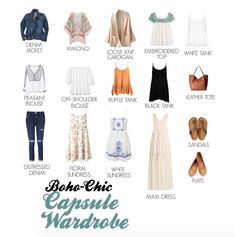 Diy Boho Wardrobe, Minimal Ideas, Chic Capsule Wardrobe, Denim Sundress, Boho Mom, Minimalist Moda, Look Boho Chic, Bohemian Style Clothing, Estilo Boho Chic