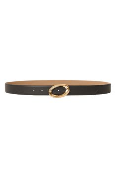 Glossy hardware elevates a versatile belt rendered in rich leather for timeless appeal. 1 1/4" belt width Leather Made in Italy Items Png, Womens Belts, Denim Sweater Jacket, B Low The Belt, Packing Clothes, 30 Outfits, Fall Lookbook, Hip Belt, Belt Women