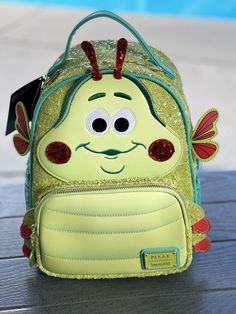 Rare Loungefly Bags, Disney Green Travel Bags, Green Disney Travel Bag, Disney Green Backpack, Green Disney Backpack, Green Disney School Backpack, Green Disney Backpack For Travel, Disney Green Travel Backpack, Green Disney Travel Backpack