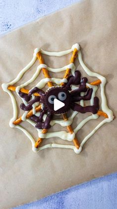 a cookie decorated to look like a spider