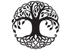 the tree of life symbol is cut out from black paper and placed on a white background