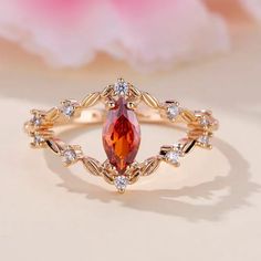 Such A Glamorous And Unusually Designed Ring. Simulated Garnet Is Red Or Orange Depending On How The Light Hits It. Gold Plated. Elegant Red Crystal Ring For Party, Red Crystal Party Ring, Vintage Red Crystal Promise Ring, Formal Red Crystal Ring, Red Vintage Crystal Promise Ring, Vintage Red Crystal Ring For Wedding, Vintage Red Crystal Wedding Ring, Fire Orange, Orange Ring