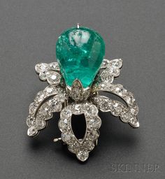 Emerald Brooch Vintage, Ring Pop, Emerald Bead, Cartier Jewelry, Bead Set, Flower Clip, Diamond Flower