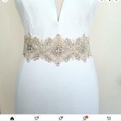 New Beaded Wedding Belt Hand Made Silver Wedding Belt, Embroidered Belt Wedding, Modern Wedding Dress Belt, Bride Belt Pearl, Embellished Belts Wedding, Sparkly Wedding Dress Belt, Wedding Dress With Bling Belt, Thick Wedding Dress Belt, Bridal Gown Belts