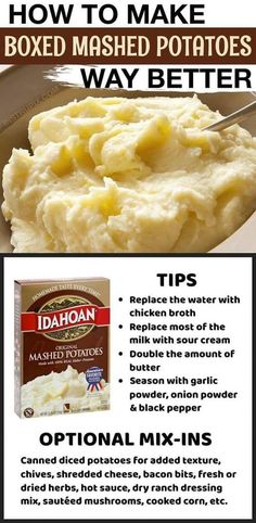 mashed potatoes recipe with instructions on how to make them