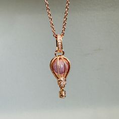 Pandora Rose Gold Hot Balloon Pendant Necklace 18in - 45cm Pink Elegant Charm Necklaces, Elegant Pink Charm Necklaces, Pink Gold Necklace With Charms For Gift, Hot Balloon, Pandora Star, Pave Heart Necklace, Pandora Rose Gold, Pandora Pink, Pandora Rose