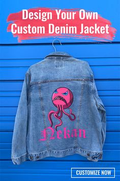 Express your creativity and stand out in the crowd in our fully customizable denim jackets. Add an image, text, logo - get creative! Customize online in 3 simple steps. Arrives at your door in 3-8 days. Free shipping on all US orders. Handmade-to-order in Chicago. Customize Yours Now! Customizable Blue Denim Jacket, Customizable Long Sleeve Denim Jacket, Customizable Denim Jacket, Customizable Blue Denim Jacket With Long Sleeves, Customizable Fitted Denim Jacket Casual Style, Customizable Fitted Denim Jacket, Casual Style, Casual Fitted Denim Jacket Customizable, Customizable Fitted Cotton Outerwear, Harley Quinn Print