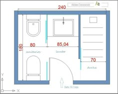 a bathroom floor plan with measurements for the toilet and sink, along with an additional shower area