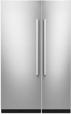 two stainless steel refrigerators side by side