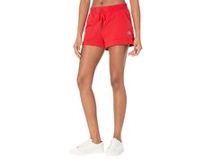 Champion Campus French Terry Graphic Shorts - Women's Clothing : Cheerful Red : Embrace those warm-weather days ahead with the track-inspired Champion Campus French Terry Shorts. Athletic dolphin shorts crafted from a breathable French terry with 'C' patch logo detail on the left hem. When the temps start to rise, track-inspired Champion Campus French Terry Graphic Shorts are a warm-weather alternative to your fav sweats. Cotton-rich French terry has a soft, looped-backed that keeps you cool fro Sporty Short Sweatpants For Loungewear, Sporty Solid Color Athletic Shorts For Loungewear, Sporty Cotton Summer Joggers, Solid Color Summer Athleisure Joggers, Sporty Cotton Joggers For Summer, Sporty Summer Jogging Bottoms, Sporty Summer Cotton Joggers, Casual Jogging Shorts With Pockets, Casual Bottoms With Built-in Shorts For Jogging