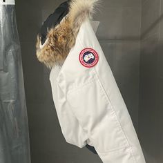 Women Size M Canada Goose With Hood Fur. Zipper And Buttons. Bought From Therealreal With Therealreal Tags. Fits Small-Medium Guy. Snow Jacket, Canada Goose, Canada Goose Jackets, Color White, Jackets For Women, Jackets & Coats, Womens Sizes, Zipper, Tags