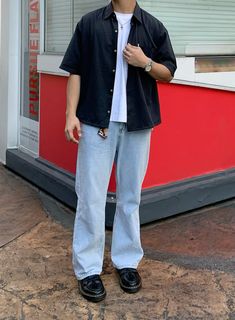 Outfits With Dr Martens Loafers, Blueberry Faygo, Fit Pics, Pic Inspiration, Loafers Outfit, Collared Shirts, Street Style Outfits Men, Men Stylish Dress, Cool Outfits For Men