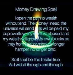 Money Chant, Money Drawing Spell, Money Magick, Money Candle Spell, Candle Magic Spells, Spells Magic, Money Drawing