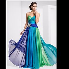 Elegant And Colorful Hand Made( If You Buy The 2dresses , The Price Will Be $600 For Both Bundled ) Afrikaanse Mode, Chiffon Evening Dresses, Dress Chiffon, Moda Vintage, Colorblock Dress, Evening Party Dress, Chiffon Bridesmaid, Gorgeous Gowns, Formal Evening Dresses