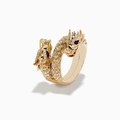 Effy Safari 14K Yellow Gold Ruby and Diamond Dragon Ring Dubai Clothes, Diamond Dragon, Dragon Ring, Effy Jewelry, Yellow Stone, Jewelry Stand, Rose Gold Jewelry, Alter Ego, Ring Gold