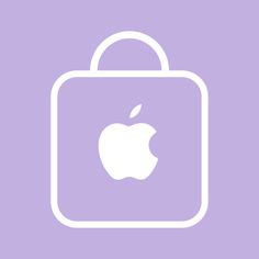 an apple logo on a purple background