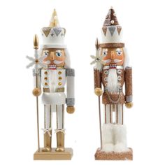 two nutcrackers are standing next to each other