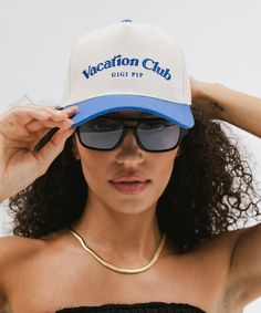 Because who else envisions themself vacationing 24/7? Manifest yourself kickin' back somewhere glamorous with this daily look. Available in 3 vintage inspired color ways + perfectly toned to transition from szn to szn. This canvas trucker is meant to be a closet staple + a quality accessory that you can count on any day of the week. Trendy Spring Trucker Hat For Travel, Vintage Trucker Hat For Summer, Trendy Summer Trucker Hat For Travel, Retro Trucker Hat For Beach, Vintage Trucker Hat For Summer Beach, Trendy Trucker Hat For Summer Travel, Retro Summer Trucker Hat For Vacation, Vintage Summer Trucker Hat, Color Ways