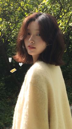 Wavy Asian Hair, Wavy Short Hair, Short Wavy, Korean Dress, Asian Hair, 가을 패션, Perm, Aesthetic Photo