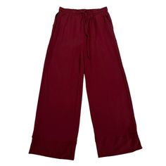 Brand New With Tag Keep Beauty Wide Leg Pants Size Xl Color Red Burgundy/ Wine Red Measurements Laying Flat : Full Length 41” Waistline 14” ( Stretchy) Rise 13” Leg Opening 13” Hips 20” Inseam 27.5” Very Soft And Comfy Please Check All The Photos For Size , Color And Approximate Measurements Prior To Purchase . Any Questions Please Comment Below . # 2904 5/23 (2) 23 Brown Flares, Drape Pants, Linen Drawstring Pants, Black Wide Leg Pants, Wide Leg Sweatpants, Linen Blend Pants, Billabong Women, Flowy Pants, Burgundy Wine