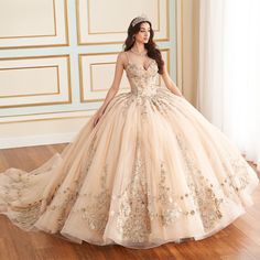 Princesa by Ariana Vara Quinceañera Dresses in Denver, Colorado | TBC Occasions - PR30182 | TBC Occasions Rose Gold Xv Dresses, Dama Dresses For Quince, Cotillion Dresses, Xv Dresses, Champagne Quinceanera Dresses, 22 Birthday, Queen Outfits, Quinceanera Dresses Gold, Dresses Gold