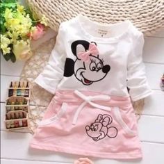 This Cute Toddler Dress Is Perfect For Any Kid That Loves Minnie. Minnie Mouse Dress Features: Cotton Above The Knee Length Comes In Blue Or Light Pink Stitching Dresses, Mouse Dress, Party Kleidung, Minnie Mouse Dress, Girls Cartoon, Childrens Dress, Girls Party Dress, Dresses Kids Girl