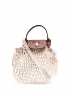 Longchamp Le Pliage Filet Knitted Mesh cross-body Bag - Farfetch Longchamp Le Pliage Filet Knit Bag, Longchamp Le Pliage Filet, Mesh Cross, High Heel Rain Boots, Longchamp Bags, Office Outfit, Backpack Tote Bag, Summer 24, Van Cleef Arpels