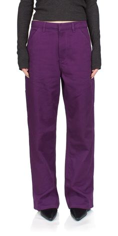 The Workwear Trouser from 6397 is designed with comfort and style in mind. Cut from a deep purple organic cotton-blend twill, the trousers have a relaxed, straight leg fit and sit squarely on the hip. With slant pockets at the front and back patch pockets, these trousers are perfect for both work and leisure. ﻿Details: Corporate Fashion, Workwear Trousers, Back Patch, Deep Purple, Trousers Women, Color Purple, Style Guides, Gender Female, Casual Pants