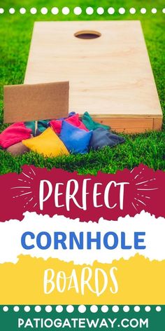 the perfect cornhole board for kids to play on in the grass with their toys