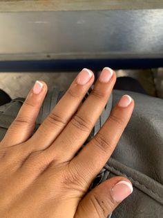 Very Short Natural Acrylic Nails, Real Nail French Tip, Gel On Real Nails Short, Polygel On Short Nails, Short Gel Natural Nails, Natural Nail Designs On Real Nail, Gel Nails Natural Nail Short, Nurse Friendly Nails