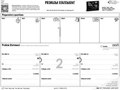 the problem statement worksheet is shown in black and white, with numbers on it