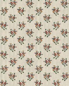 an old fashioned wallpaper with flowers on it