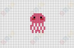 a cross stitch pattern with an octopus on it's face and the words, i love