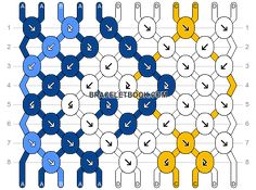 the diagram shows how to draw an interlaced chain with different colors and numbers