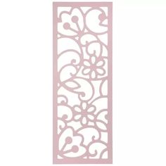 a decorative panel with an intricate design on the top and bottom, in light pink