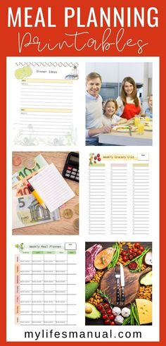 the meal planning printables are great for family meals