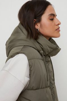 Zip Through Longline Puffer Gilet Conscious Clothing, Puffer Gilet, Sleeveless Puffer, Oasis Fashion, High Leg Boots, Fashion Furniture, Fashion Face, Puffer Coat, Long A Line