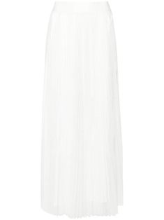 white tulle overlay laminated finish fully pleated elasticated logo waistband full lining A-line long length Maxi Skirt White, Pleated Maxi Skirt, City Dress, White Tulle, Pleated Maxi, Skirt White, Summer Beach Wear, Ballet Flat Shoes, White Skirts