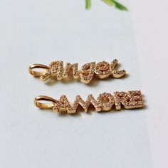 ♥♥Size: ♥♥Material: brass - real gold plated - Not easy to fade, cubic zirconia ♥♥Color: gold ♥♥Quantity: 2pcs Shipping If you are in a hurry, please choose DHL shipping; Note:have larger stock and can offer wholesale price. If you need more quantity, please do not hesitate to contact me. ♥ ♥ ♥ ♥ ♥ ♥ ♥ ♥ ♥ ♥ ♥ ♥ Thanks for your Visit ♥ ♥ ♥ ♥ ♥ ♥ ♥ ♥ ♥ ♥ ♥ ♥ ♥ ♥ Wishing you a happy shopping ♥ ♥ Jewelry Words, Jewellery Making Materials, Letter Charm, Necklaces Jewelry, In A Hurry, Letter Charms, Real Gold, Earring Necklace, Happy Shopping