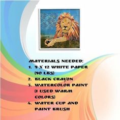 the instructions for how to paint a lion in watercolor and then put it on paper