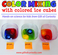 colorful mixing with colored ice cubes for kids to learn how to use them in the classroom