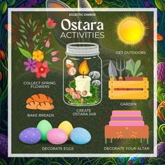 an easter poster with the words ostraa activities