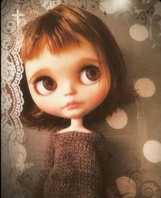 Bythle Dolls Pfp, Blythe Doll Pfp Brown Hair, Blythe Doll Short Brown Hair, Brown Hair Pfp Aesthetic, Twee Aesthetic Pfp, Blythe Dolls Aesthetic, Blythe Dolls Brown Hair, Blythe Doll Pfp, Blythe Doll Brown Hair