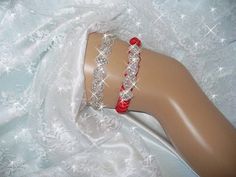 Red Wedding Garter, Red Bridal Garter, Rhinestone Garter, Crystal Garter, Garters, Silver Garter, Diamond Garter, Weddings, Garter Set *PLEASE VISIT MY ETSY SHOP, BRIDAL AMBROSIA, to see more of my beautiful wedding garters, wedding tiaras, headbands, headpieces, flower girl baskets and ring bearer pillows!  Lots of satins, laces, flowers, feathers and BLING!! www.etsy.com/shop/bridalambrosia ORIGINAL DESIGN WEDDING GARTER SET! _2 *This is also available as a SINGLE KEEPSAKE GARTER at this link; https://www.etsy.com/listing/228522824/garter-wedding-garter-tradition-wedding?ref=shop_home_active_13 This is My Original Design Rhinestone Garter Set! Description; Rhinestone trim bridal keepsake garter is encrusted with clear Czech crystals. in a unique and regal pattern. Rhinestone crystal and Diamond Garter, Glitzy Wedding, Crystal Garter, Garters Wedding, Rhinestone Garter, Blue Garter, Garter Wedding, Wedding Tiaras, Wedding Garter Set