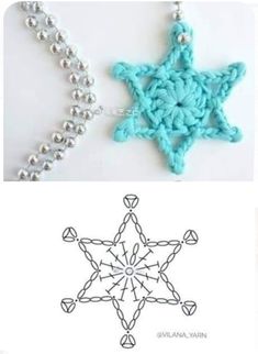 crochet snowflake ornament and beaded necklaces with beads