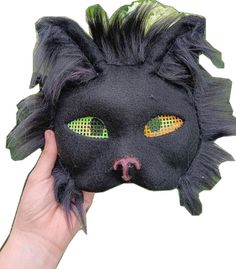 Black Novelty Masks For Cosplay, Novelty Black Halloween Masks, Halloween Cat Design Eye Mask, Halloween Cat Design Masks With Cat Ears, Halloween Cat Design Masks And Prosthetics With Cat Ears, Halloween Cat Ears Mask With Whiskers, Black Full Face Rave Mask, Black Halloween Costume Mask, Halloween Black Cat Ears Mask