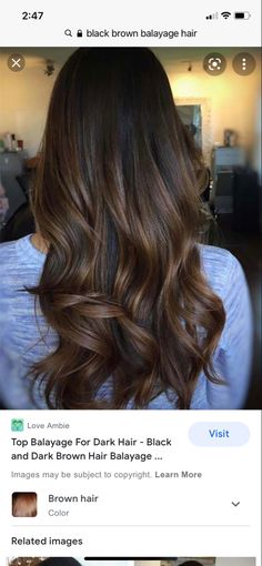 Dark Brown Hair Balayage, Dark Brown Balayage, Long Shiny Hair, Brown Hair Balayage, Dark Brown Hair, Light Brown Hair, Shiny Hair, Brown Hair Colors