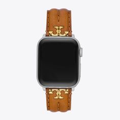 Made exclusively for your Apple Watch®. The new Kira leather band in ultra-soft leather with a Double T. Designed to sit comfortably on your wrist, it is perfect for everyday wear. To attach, push the quick-release button on the back of the watch to slide out and replace the existing band. Luxury Red Bracelet Strap Watch Bands, Apple Watch Bands Leather Women, Tory Burch Apple Watch Band, Watch Bands Leather, Womens Designer Watches, Apple Watch Leather, Watch Women's, Tory Burch Kira, Designer Watches